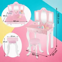 KINDERPLAY DUŻA DREWNIANA TOALETKA DLA DZIEWCZYNKI DZIECI 105,5CM + TATUAŻE