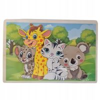 UKŁADANKA DREWNIANA ZWIERZĄTKA 8 dużych elementów 1970/1/5