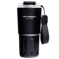 kubek termiczny ze stali nierdzewnej w czarnym kolorze - peterson