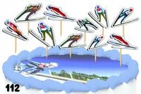 TOPPERY NA TORT OZDOBNE DEKORACJA ZESTAW - SKOKI NARCIARSKIE 10szt.