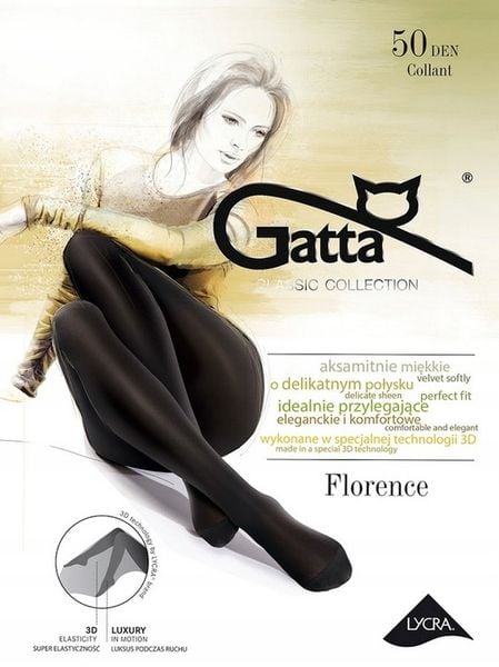RAJSTOPY GATTA LYCRA 3D FLORENCE 50 DEN 3-M NERO zdjęcie 2