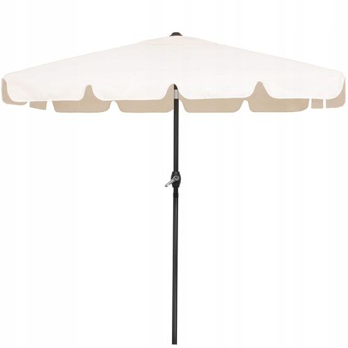 DUŻY PARASOL OGRODOWY SKŁADANY ECRU ŁAMANY BALKONOWY 240cm Z KORBĄ SOLIDNY na Arena.pl