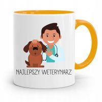 Kubek Żółty Weterynarza Najlepszy Weterynarz Z Nadrukiem Ze Zdjęciem