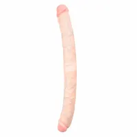 easytoys podwojny model intymny 50 cm - elastyczny, teksturowany, beżowy