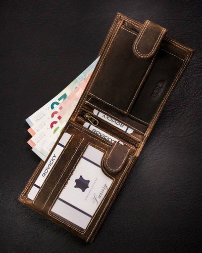 duży portfel męski ze skóry naturalnej zapinany na zatrzask - always wild na Arena.pl