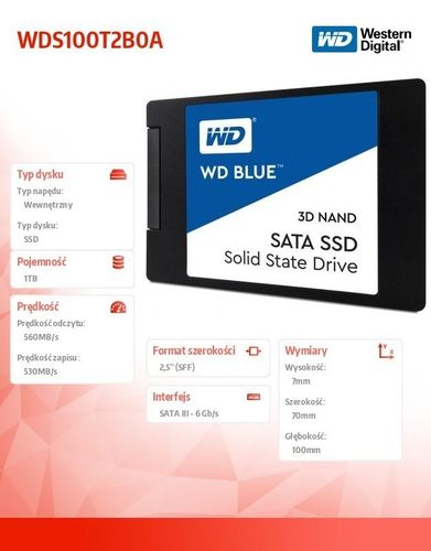 Dysk Blue SSD 1TB 2,5 WDS100T2B0A na Arena.pl