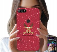 ETUI DO HUAWEI Y7 2018 - ŚWIĄTECZNY RENIFER MIKOŁAJ ŚWIĘTA +SZKŁO