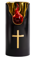 Wkład LED do zniczy kapliczek SUBITO C707 H150 czarny złoty/czerwony 1 szt.