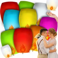LAMPION SZCZĘŚCIA LATAJĄCY LAMPION ŻYCZEŃ ŚLUB PANIEŃSKI KOMUNIA WESELE 10X