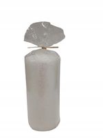 Świeca walec parafinowa biała z brokatem 6/12cm