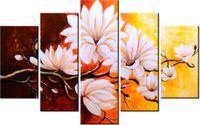70 100CM OBRAZ 5 ELEM MAGNOLIE PEŁNI DRUK PŁÓTNO