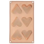 Forma do ciastek silikonowa beżowa serce 29x17,5x3,8 cm