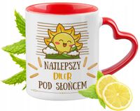 Kubek Czerwony Z Uszkiem W Kształcie Serca Dla Dilera Na Prezent