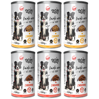 TUF TUF PEŁNOPORCJOWA KARMA DLA PSA MIX SMAKÓW 1250G 3x DRÓB 3x WOŁOWINA