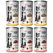 TUF TUF PEŁNOPORCJOWA KARMA DLA PSA MIX SMAKÓW 1250G 3x DRÓB 3x WOŁOWINA
