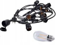 GIRLANDA 40W 20M 20 ŻARÓWEK LED DWA ŻARNIKI IP65 SZNUR LAMPEK LEDOWYCH