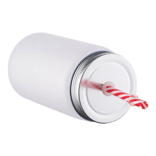 Kubek Mason Jar 500 ml ze słomką do sublimacji - mrożone szkło na Arena.pl