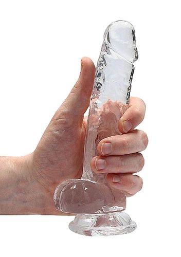 7"" / 18 Cm Realistic Dildo With Balls - Transparent na Arena.pl