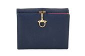 Elegancki portfel ze złotym zapięciem - Granatowy jasny