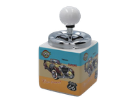 Popielniczka Ceramiczna Kwadratowa oldtimer „Car travel'' turkus/beżowy