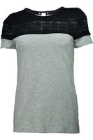 Czarno-Siwa Bluzka, Koronka - 38 / M