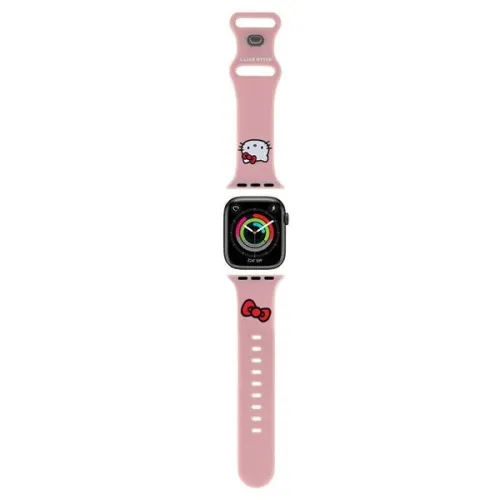 Pasek Hello Kitty Silicone Kitty Head na Apple Watch 38/40/41mm - różowy na Arena.pl