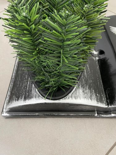 KSIĘGA na grób Podkład do stroików sztucznych Czarna ze srebrnym z doniczką na Arena.pl