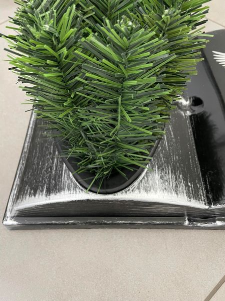 KSIĘGA na grób Podkład do stroików sztucznych Czarna ze srebrnym z doniczką zdjęcie 3