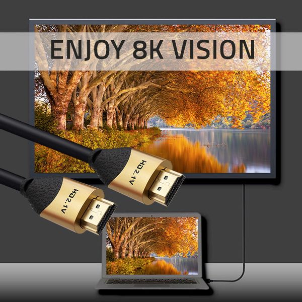 Qoltec Kabel HDMI v2.1 Ultra high speed 8K 60Hz 28AWG GOLD 2m zdjęcie 4