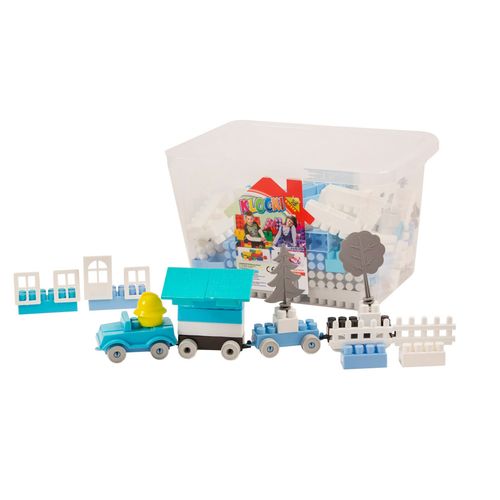 DUŻE KLOCKI W POJEMNIKU MAŁYM PASTELOWE DLA DZIECI na Arena.pl