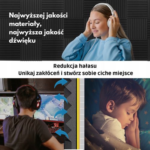 PIANKA MATA GĄBKA WYGŁUSZAJĄCA AKUSTYCZNA 3 m2 Studio nagrań, biuro | Żółty na Arena.pl