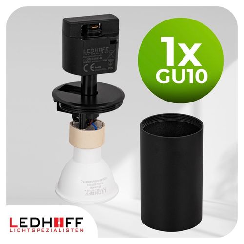 Oświetlenie szynowe Zestaw listwa 2m + 4x lampa GU10 CZARNY na Arena.pl