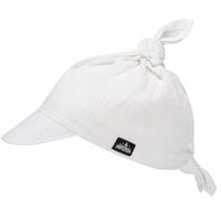 Chustka z daszkiem muślinowa Biała Czapka z daszkiem na lato