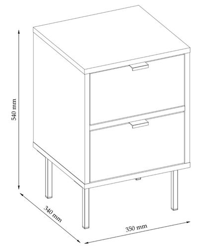 Szafka nocna stolik mała 2 sz białe metalowe nogi na Arena.pl