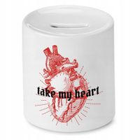 Skarbonka Prezent Walentynki Take My Heart Z Nadrukiem Ze Zdjęciem