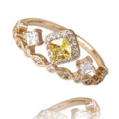 Pierścionek Stal Szlachetna Platerowana 14K Złotem Pst826,  Us6 Eu11