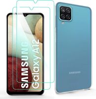 Etui Galaxy A12 M12 silikon przezroczysty + 2x szkło hartowane