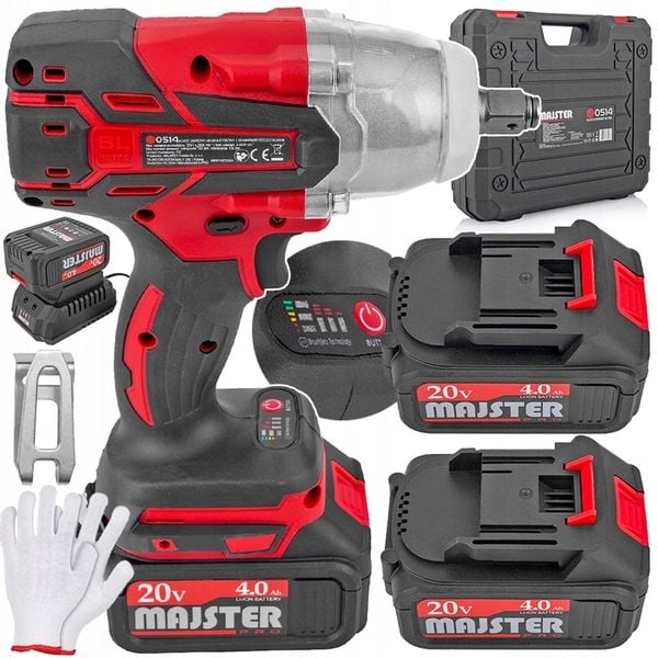 KLUCZ UDAROWY Akumulatorowy BEZSZCZOTKOWY do KÓŁ 20V 1/2' 2xAKU 4AH WALIZKA zdjęcie 1