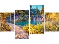 140CM 70 OBRAZ JEZIORO PLITVICE JESIENIĄ ŚCIENNY