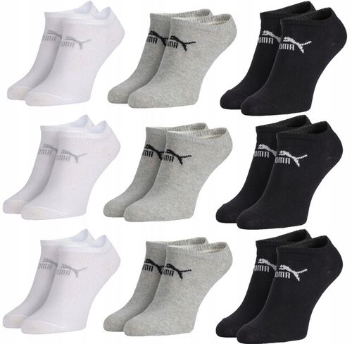 9 PAR PUMA SKARPETY STOPKI MULTI BIAŁY CZARNY SZARY 39-42 na Arena.pl