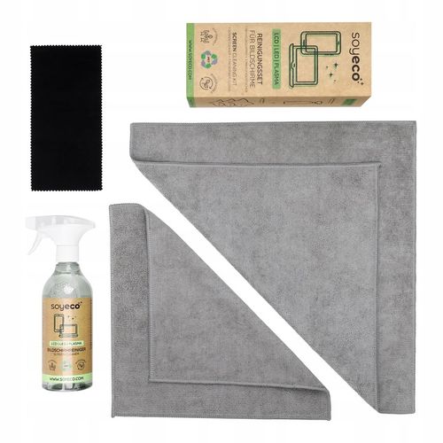 PŁYN DO CZYSZCZENIA EKRANÓW TV LCD LCD MONITORÓW ZESTAW Z MIKROFIBRĄ x3 | na Arena.pl