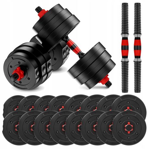 HANTLE BITUMICZNE REGULOWANE 2x20 KG DO ĆWICZEŃ SIŁOWYCH CIĘŻAR ZESTAW na Arena.pl