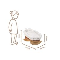 Bujane ŁÓŻECZKO KOŁYSKA Z WIKLINY DLA LALEK Z POŚCIELĄ 46X28 H 20/25 CM