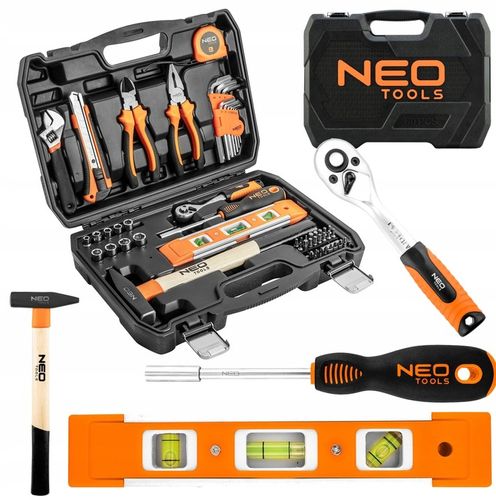 NEO ZESTAW NARZĘDZI KLUCZE NASADOWE 60 SZTUK TORX IMBUS MŁOTEK SZCZYPCE NÓŻ na Arena.pl