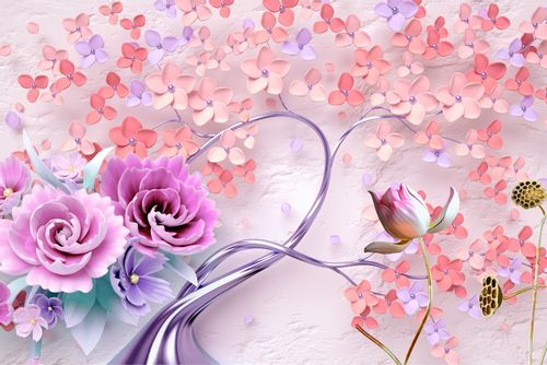 Fototapeta Abstrakcyjne DRZEWO Kwiaty 3D 400cm x 280cm na Arena.pl