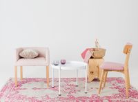 Stolik kawowy HANNA METAL 60-1F - biały, stolik nocny, stolik boczny