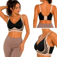 Biustonosz sportowy damski push up modelujący bezszwowy wkładki XL