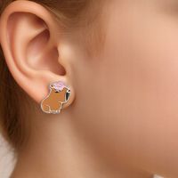 Srebrne kolczyki wkrętki kapibary dla dziewczynki dla dzieci srebro 925