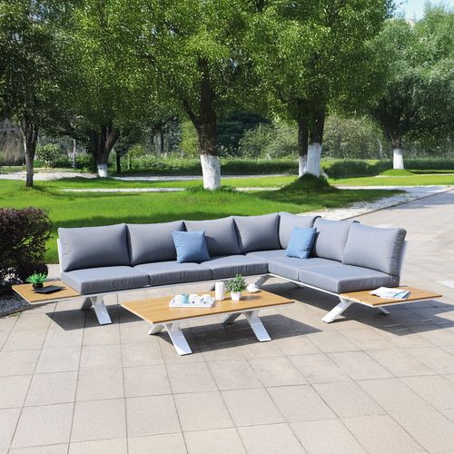 zestaw mebli ogrodowych narożnik sofa stolik komplet na ogród taras leżanka na Arena.pl