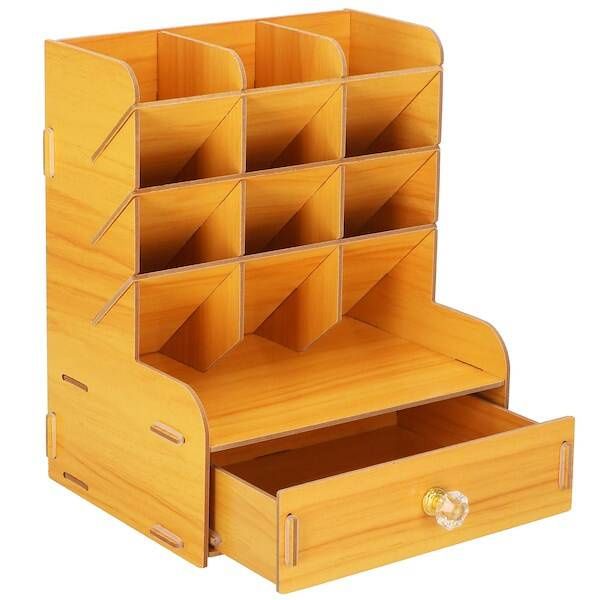 Organizer na biurko pojemnik z szufladą i półkami przybornik zdjęcie 5